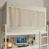 Mosquitero popular para dormitorios universitarios, cortina de cama totalmente opaca, cortina de cama integrada para literas individuales