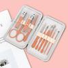 Conjunto de ferramentas de nail art de 7 peças em ouro rosa conjunto completo de cortadores de unhas cortadores de unhas multiuso