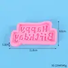 Molde de Silicone para Assar Bolo Letras Maiúsculas e Minúsculas em Inglês Cartão de Chocolate Feliz Aniversário Decoração de Bolo