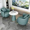 Conjunto de Sofá de Um Lugar de Luxo e Mesa de Centro para Lazer, Recepção de Hotel, Escritório, Sala de Vendas, Mesas e Cadeiras de Reunião, Salão de Beleza