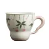Taza de Té de Cerámica Pintada a Mano Bajo Esmalte con Platillo Set Alto Valor Estético Taza de Anfitriona Taza de Café para el Hogar Degustación de Té Vajilla de Té