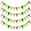 Decoraciones de Banderines para Bodas y Cumpleaños Transfronterizos, Guirnaldas, Banderines Colgantes, Banderas Coloridas DIY para Fiestas en Interiores y Exteriores, Banderines Triangulares de Lino Sintético