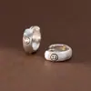 Pendientes de Plata de Ley S925 Nalan Cara Sonriente Pequeña Fresca Cepillada Diseño Estilo Ins Joyería Elegante para Orejas M04437