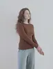 Camada base de gola redonda em cashmere do Caxemira 11289, novo top macio de peça única outono/inverno