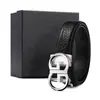 Cinturón de Acero Inoxidable para Hombre con Hebilla Automática, Estilo Oficina de Gama Alta, Negro con Patrón de Búfalo Capa Superior, Venta al por Mayor desde Fabricante