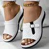 Sandalias de suela gruesa para mujer de talla grande, estilo europeo y americano, ligeras y cómodas, con decoración de hebilla de cinturón, novedad de verano 2026 para comercio exterior
