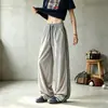 Pantalones deportivos de rayas color block estilo americano de secado rápido, pantalones finos de seda de hielo de verano para hombre, pantalones casuales rectos holgados para exteriores