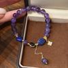 Colgante Explosivo de Flor de Cuatro Hojas Nuevo Estilo Chino Estilo Nacional Pulsera de Piedra Natural Amatista Pulsera Tejida a Mano para Mujer