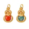 Prata S925 Banhada a Ouro Incrustada com Jade Pingente Flutuante de Cabacinha Acessório DIY Novo Estilo Chinês Acessório de Cabacinha