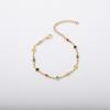Pulsera de Acero Inoxidable con Esmalte Colorido en Forma de Diamante + Trébol de Cuatro Hojas, Oro de 18K, Goteo de Aceite, Versátil, Joyería de Moda para Mujer, Fabricante