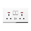 Panel de toma de corriente de interruptor ultrafino tipo acrílico toma de carga tipo c 20/40A alta potencia múltiple británica