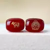 Ágata Vermelha e Preta Bronzeamento Doze Signos do Zodíaco Oito Santos Padroeiros Contas de Balde Acessórios para Pulseira DIY Tecida à Mão