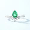 Comercio exterior transfronterizo nuevo anillo de diamante de alto carbono verde para abuela Anillo índice de dedo tesoro colorido de plata S925 moda estilo europeo y americano