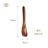Colher de madeira estilo japonês Nanmu utensílio de mesa doméstico colher de sobremesa madeira maciça grande colher de sopa pintada colher para misturar mel café atacado