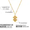 Ins Pendientes Colgantes de Acero con Perlas Geométricas Simples y de Moda, Collar, Set de Joyería de Acero Inoxidable Chapado en Oro de 18K