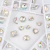 Rinestones para Uñas con Punta Trasera Color Coñac Blanco Decoraciones para Uñas Estilo Japonés Rinestones 3D con Punta Trasera Accesorios para Uñas Portátiles Cristal al por Mayor