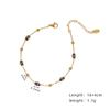 XL573 Pintura al Óleo Estrella Azul Desperdicio Tierra Viento Cuentas de Arroz Imitación Oro Verde Pulsera Collar Dorado Hecho a Mano Set Acero de Titanio