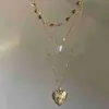 Diseño Único Collar de Perlas en Forma de Corazón, Uso en Capas Múltiples, Cadena de Cuello Elegante, Simple y Moderno, Cadena para Clavícula Personalizada para Mujeres