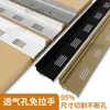 Manija de Gabinete Agujero de Ventilación sin Manija Metal Negro Perfil de Herraje para Gabinete Inferior Gabinete de Cocina de Piso Metal Oculto Forma de L Material de Aluminio