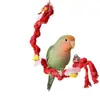 Juguete para loro Año Nuevo cuerda de algodón roja cuerda de escalada cuerda de escalada giratoria decoración de jaula de pájaros adorno colgante pájaros muerden muelen pico juegan
