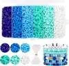 Venda Quente Transfronteiriça Kit DIY de Argila Macia 6 Compartimentos Contas de Letra Contas de Arroz Contas Espaçadoras Fio Elástico Caixa de Materiais Conjunto