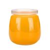 Botella de vidrio para dulces de 200 ml, redonda, para pudín, con tapa, para yogur, sin plomo.