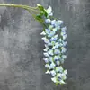 Flores de Glicinia Artificiales Colgantes de 3 Puntas para Decoración de Hotel y Hogar, Arreglos de Boda con Orquídeas, Adornos de Flores Artificiales Transfronterizos al por Mayor