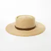 Sombrero de Verano Nuevo Estilo Europeo y Americano Tejido a Mano Fino de Rafia con Decoración de Correa de Remaches de Moda Sombrero para el Sol