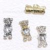 Amor urso liga unha jóias tridimensional bonito desenho animado cheio diamante decorações de unha metal broca de unha atacado
