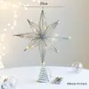 Decoración Navideña Nueva Transfronteriza Estrella de Punta para Árbol de Navidad de Hierro Estrella Luminosa de Árbol de Navidad Estrella de Cinco Puntas Colgante Decorativo