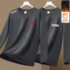 Sudadera con forro polar para hombre, nuevo modelo otoño e invierno 2025, cuello redondo, corte holgado, sin capucha, chaqueta de manga larga para hombre, moderna