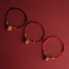 Pulsera de hilo rojo de madera de durazno y hueso de durazno para niños y bebés, pulsera de canasta de durazno hecha a mano para adultos, hombres y mujeres, para buena suerte en su año zodiacal
