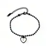 Pulsera de Acero Inoxidable con Cadena de Bolitas, Forma de Corazón Semilla de Mostaza, Pulsera de Acero Inoxidable con Forma de Corazón, Moda y Única, Transfronteriza Europea y Americana