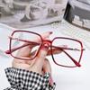 Gafas TR90 Love Box de estilo retro simple con espejo plano pequeño para niñas, gafas antiazules para maquillaje, marco para miopía