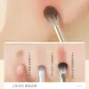 Set de 10 Brochas para Sombras de Ojos Doradas, Brocha para Delineador de Ojos tipo Hoja, Brocha para Sombras de Nariz, Brocha para Difuminar Maquillaje, Brocha para Rubor tipo Stippling, Brochas de Maquillaje