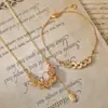 Colar de Moedas Cinco Imperadores para Mulheres + Brincos de Pérola, Brincos Vintage, Design de Nicho de Luxo Leve, História da Moeda Cinco Imperadores de Ano Novo
