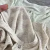 Cárdigan con Tacto a Lino para Mujer, Tejido de Punto de Manga Larga con Botones, Estilo Delgado, Nuevo Top Transpirable Versátil para Primavera/Verano, Casual, Protección Solar