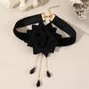 Collar de encaje nuevo europeo y americano transfronterizo NZ3105 moda para mujer cadena de rosa roja borla cadena para clavícula cadena para el cuello de mujer