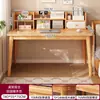 Estantería de Escritorio Mesa Integrada Habitación de Niñas Mesa de Computadora para el Hogar con Cajones Patas de Madera Maciza Pared Mesa de Estudio para Estudiantes