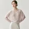 Suéter de Tricô Outono e Inverno Vazado Solto Caxemira Emagrecedor Jaqueta Cover-Up Cor Sólida Gola Nova Versátil Feminino Top Grosso