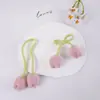 Acessórios de Tulipa de Lã Acessórios de Flor DIY Bolsas Decorativas Chaveiros Acessórios de Cabelo Acessórios para Pendurar com Corda