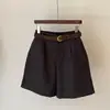 Shorts Casuales de Algodón y Lino Estilo Old Money para Mujer, Pantalones Rectos de Longitud Media por Encima de la Rodilla, Shorts de Traje de Pierna Ancha Línea A Simples para Viajar