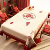 Mantel Rojo, A Prueba de Aceite, Impermeable, No Requiere Lavado, Resistente al Calor, Nuevo Modelo 2026, Ambiente Festivo para Año Nuevo, Mantel para Mesa de Café y Mesa de Comedor