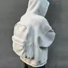 Mochila cardigan sudadera de marca moderna al por mayor para hombre, chaqueta casual con capucha y diseño de cremallera, duradera y versátil