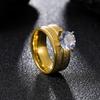 Anillo de oro chapado en oro de 8 mm de ancho para damas con diamantes esmerilados de alta calidad de moda transfronteriza entre Europa y Estados Unidos, venta al por mayor de Yiwu
