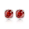 Live-Stream Joia Colorida Mais Vendida Diamante de Alto Carbono Corte Rosa Pétala Brincos, Brincos Banhados a Ouro Padparadscha, Envio Direto de Peça Única