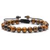 Amazon Venta Caliente Ojo de Tigre Turquesa Tejido Piedra de Lava Ajustable Pulsera de Piedra Volcánica Traje Exclusivo Transfronterizo