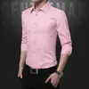 Camisa Blanca para Hombre de Manga Corta Sin Planchar Corte Ajustado con Pliegues Ropa de Trabajo Formal de Negocios Otoño Profesional Formal Camisa Larga para Hombre