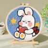 Bordado Poke Ruso Bordado a Mano DIY Paquete de Material Pintura con Lana Bordado en Pareja Poke Poke Poke Poke Show Aguja