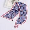 Bufanda Pequeña Estilo K de Primavera con Estampado de la Nueva Letra H, Bufanda de Seda Multifuncional de Moda, Corbata de Cuello para Bolso, Orejas de Seda Simulada